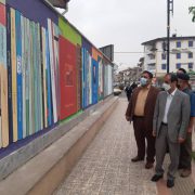 همزمان با روز سلامت اجرای دیوار نگاری مدافعان سلامت توسط سازمان سیما منظر و فضای سبز شهرداری رشت