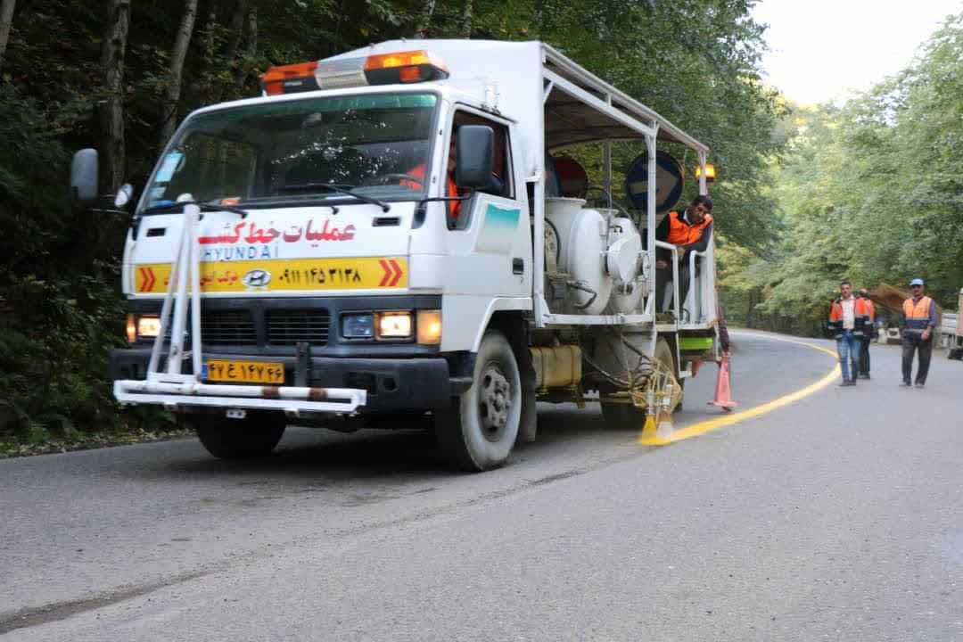 خط کشی 400 کیلومتر از محورهای گیلان در نیمه اول امسال