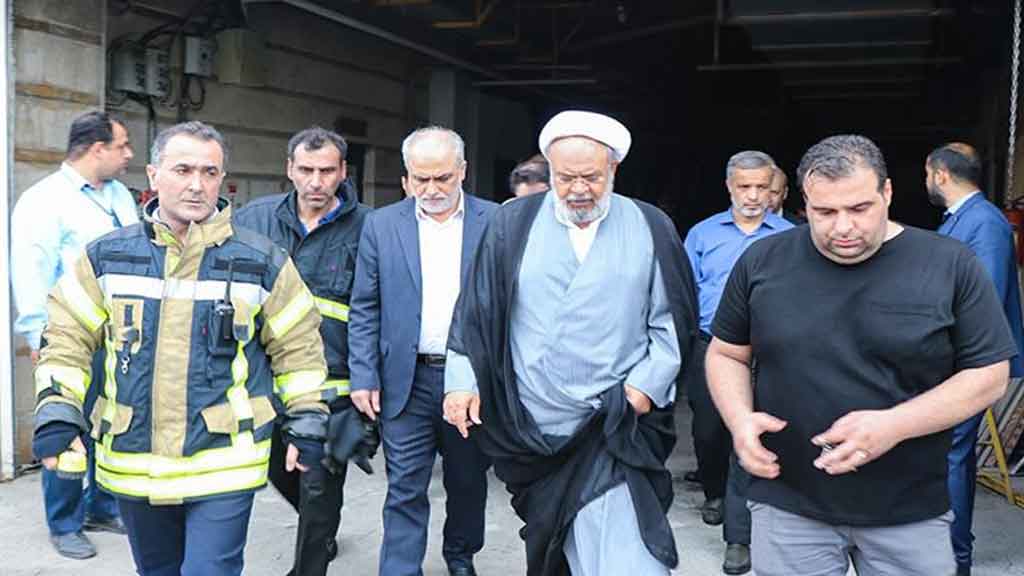 بازدید رئیس کل دادگستری گیلان از محل حادثه آتش سوزی بیمارستان قائم رشت